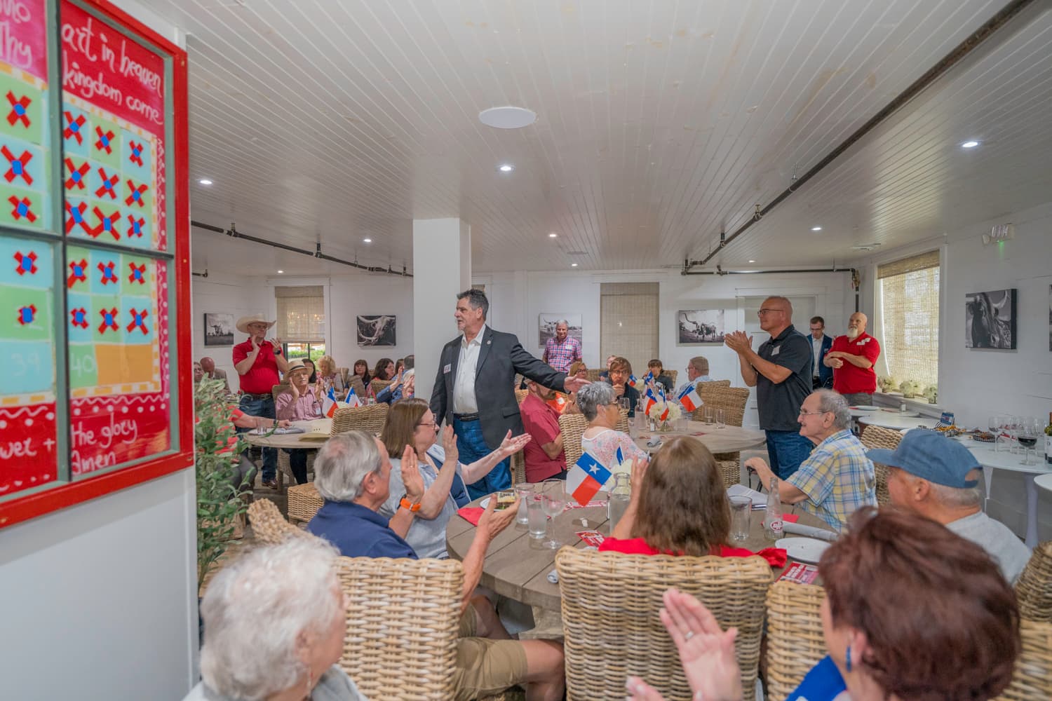 David Wylie at his campaign kickoff with Denton County neighbors