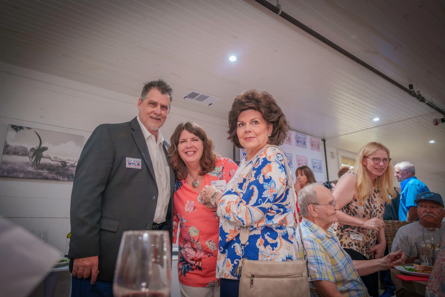 David Wylie with supporters at a community rally